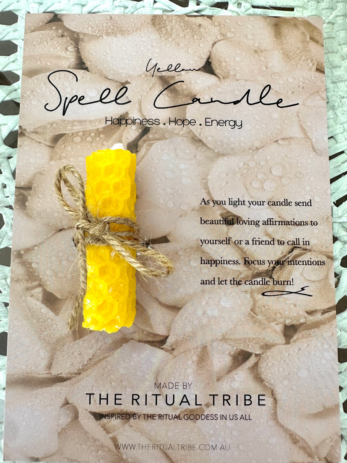 1 x Yellow Spell Candle Gift Card - Letterbox Size