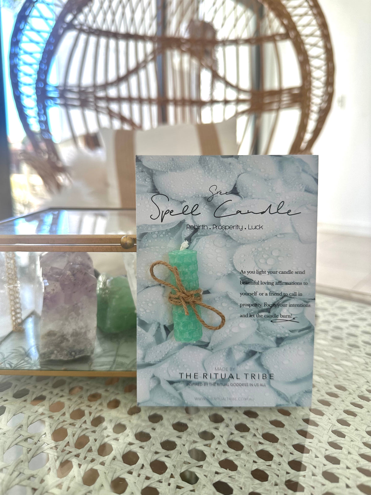 1 x Green Spell Candle Gift Card - Letterbox Size