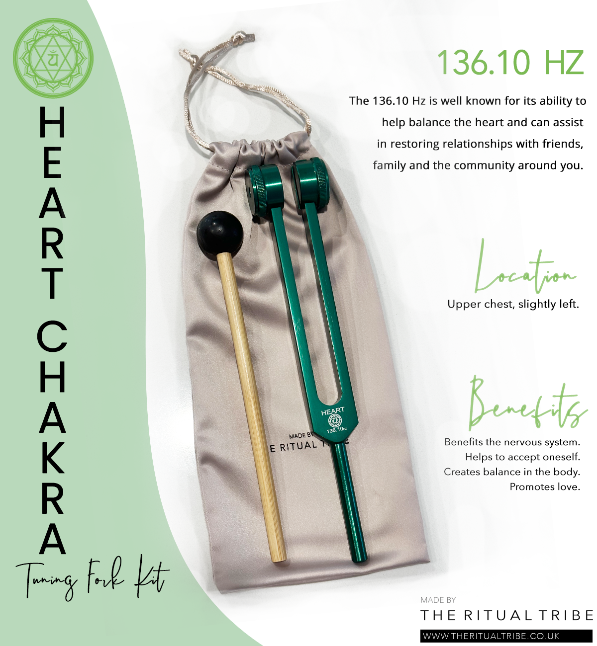 Heart Chakra Tuning Fork Kit~136.10 Hz