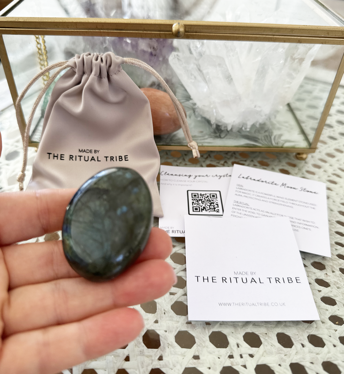 Labradorite Moon Stone ~ Satin Gift Bag
