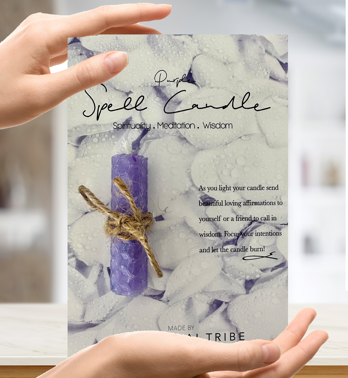 1 x Purple Spell Candle Gift Card - Letterbox Size