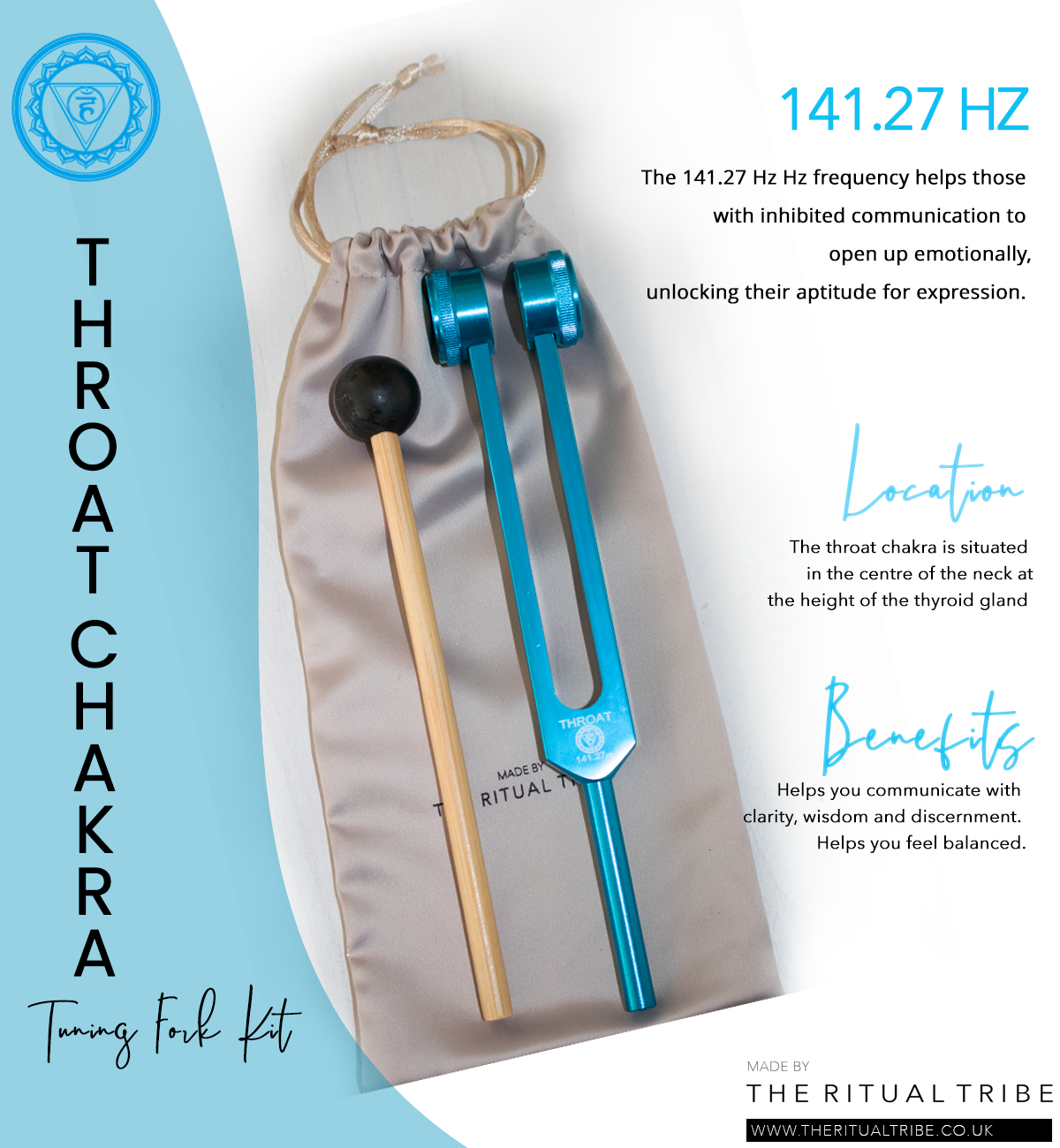 Throat Chakra Tuning Fork Kit ~ 141.27 Hz