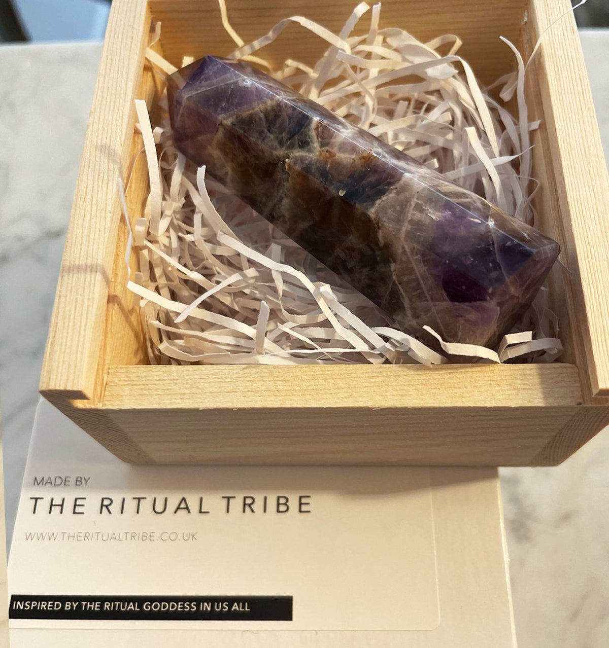 Amethyst Wand ~ Gift Boxed Red Tent Tribe 