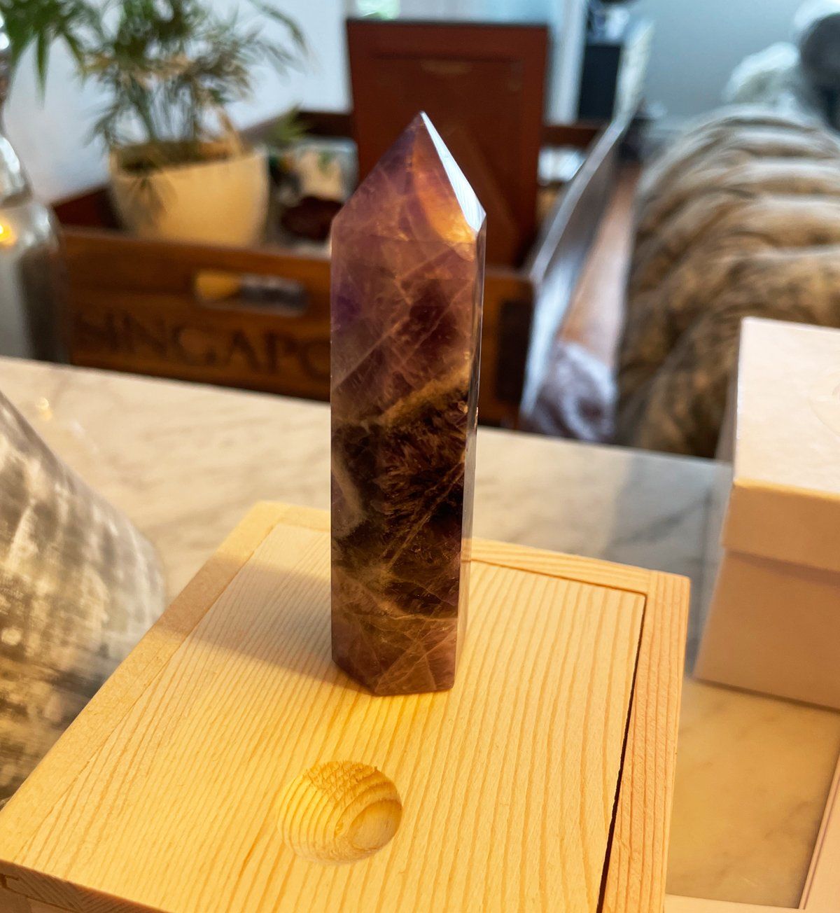 Amethyst Wand ~ Gift Boxed Red Tent Tribe 