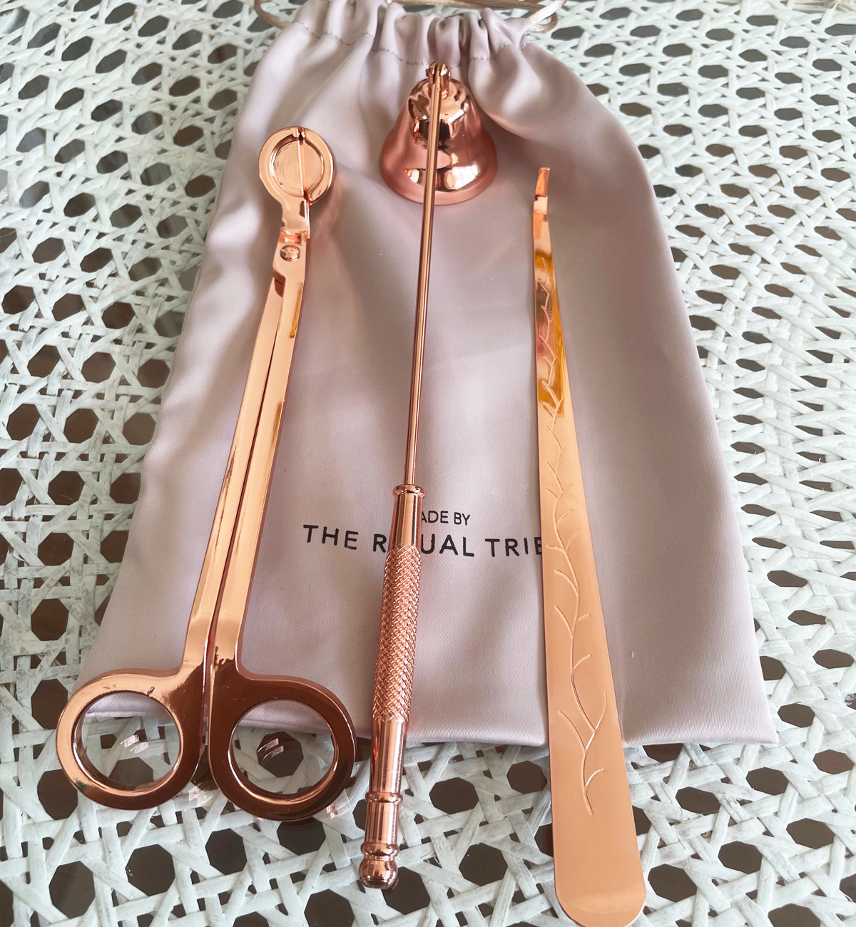 Four Piece Rose Gold Candle Tool Kit