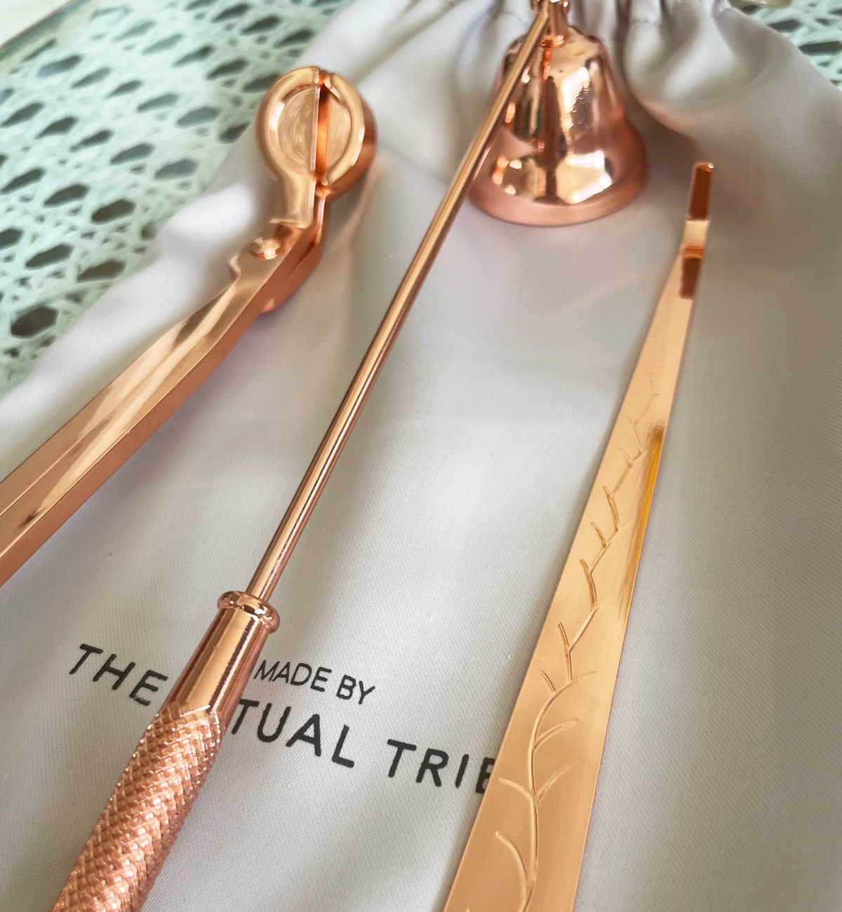 Four Piece Rose Gold Candle Tool Kit