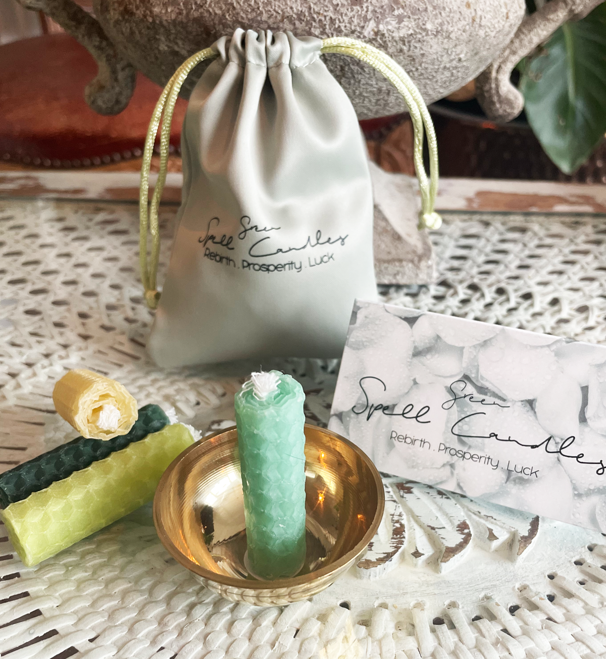 Green Spell Candles - Rebirth